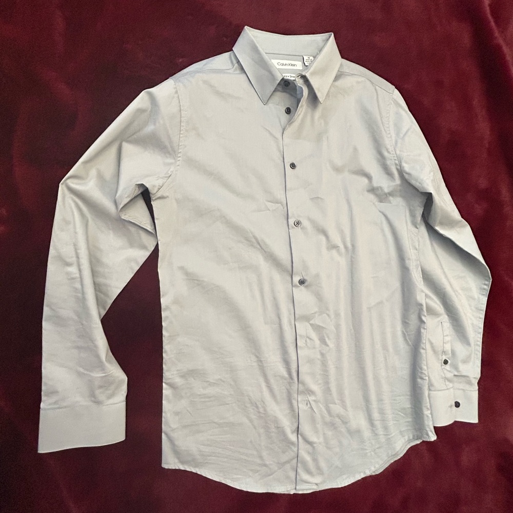 Boys button down gray dress shirt